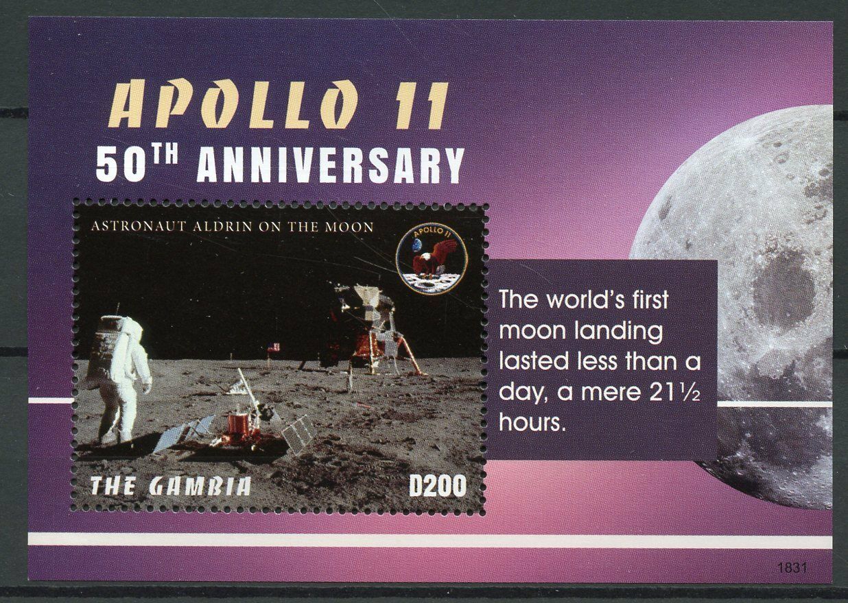 Gambia 2018 MNH Space Stamps Apollo 11 Moon Landing 50th Anniv 1v S/S