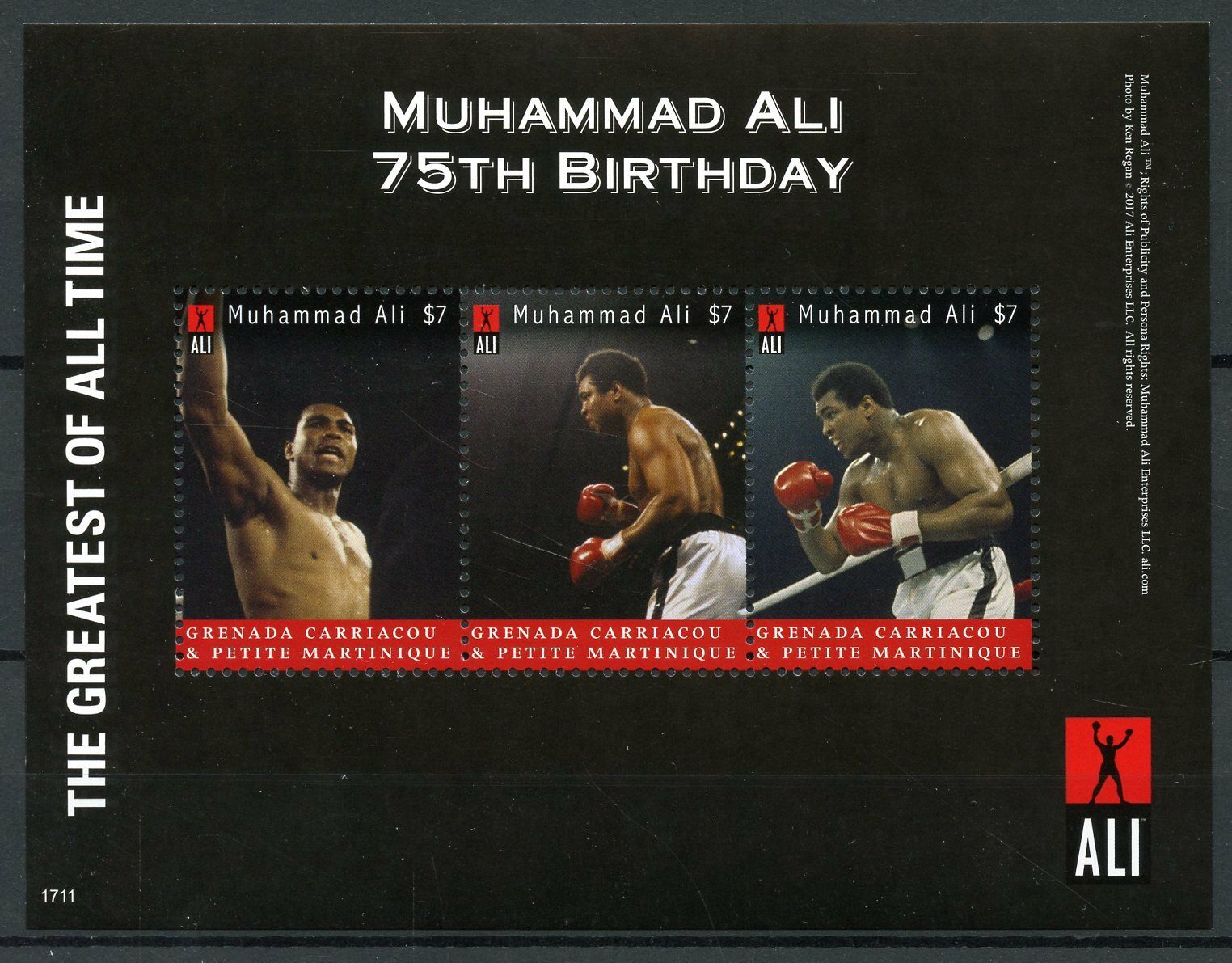 Grenadines Grenada Boxing Stamps 2017 MNH Muhammad Ali 75th Bday Sports 3v M/S