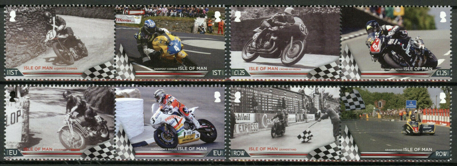 Isle of Man IOM Motorcycles Stamps 2020 MNH TT Course 37 3/4 Miles 8v Set