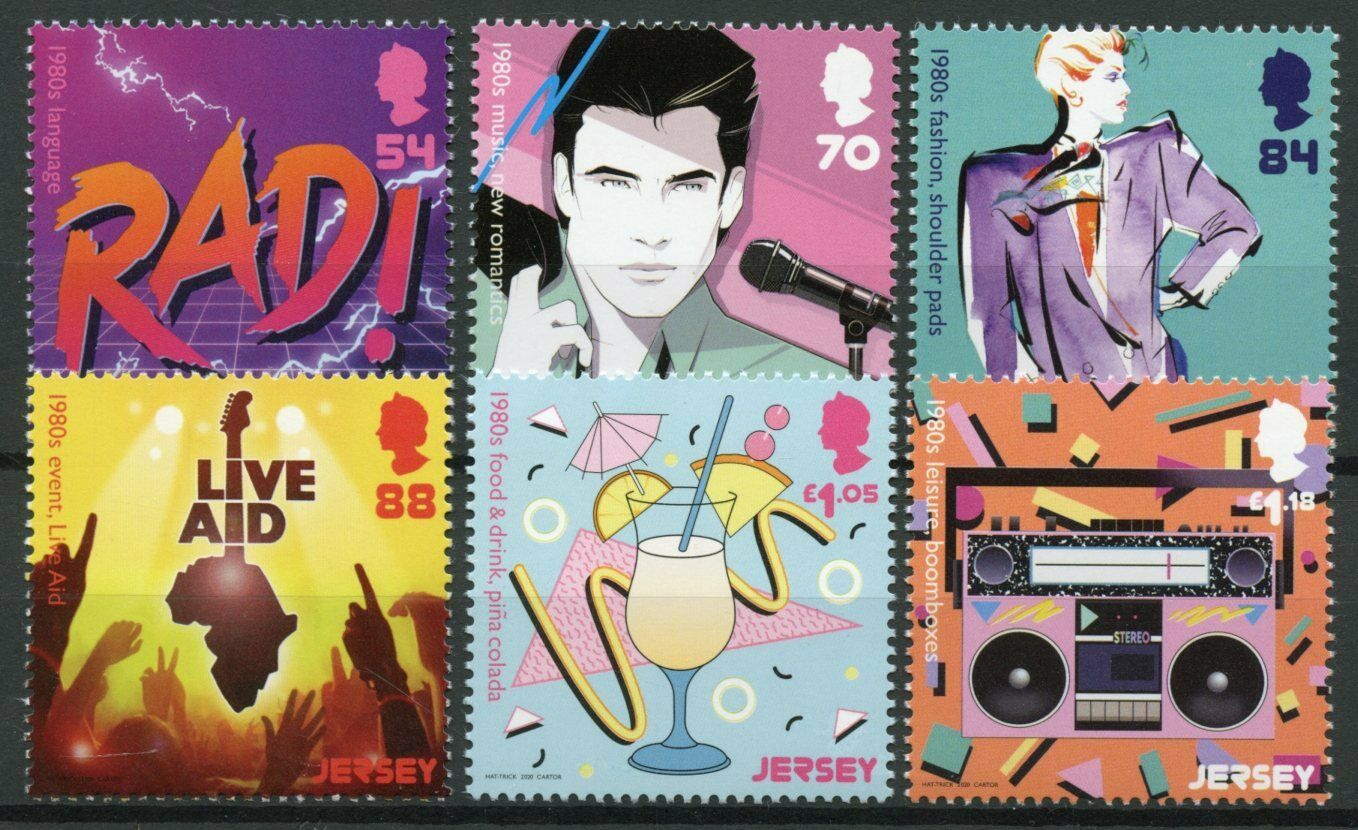 Jersey Music Stamps 2020 MNH 80s 1980s Popular Culture Fashion Gastronomy 6v Set