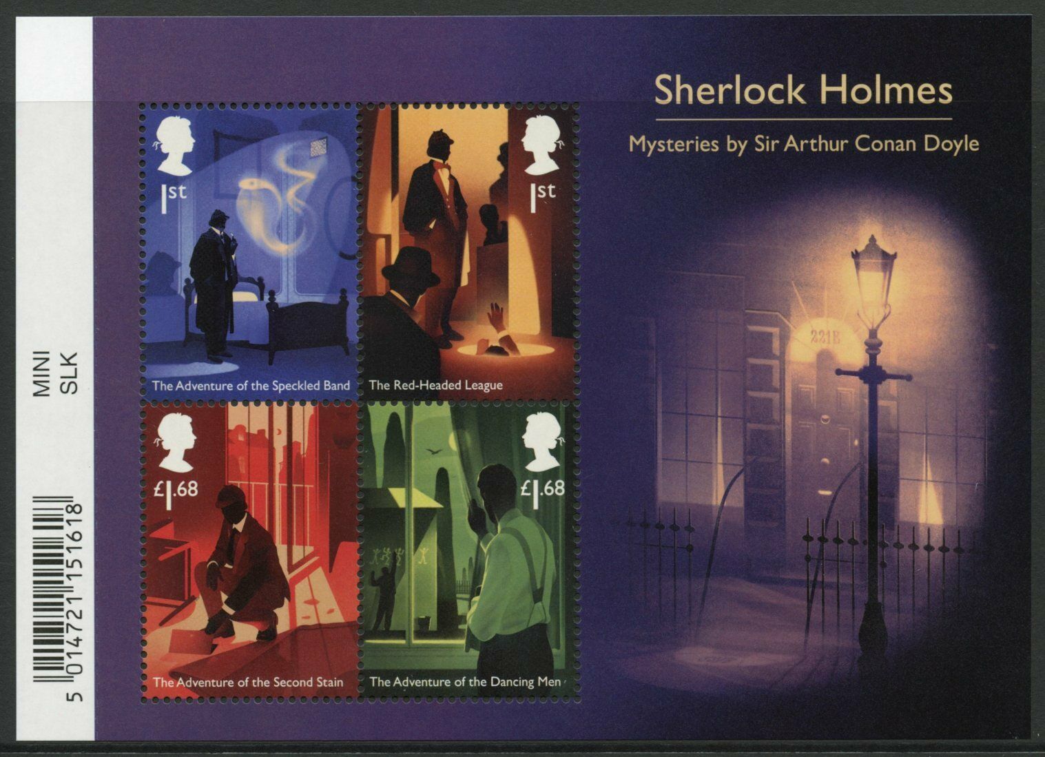 GB Writers Stamps 2020 MNH Sherlock Holmes Mysteries Arthur Conan Doyle 4v M/S