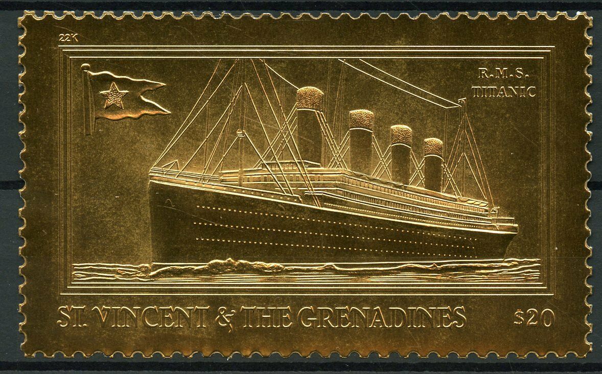 St Vincent & Grenadines 1998 MNH Ships Stamps Titanic Nautical 1v Gold Stamp