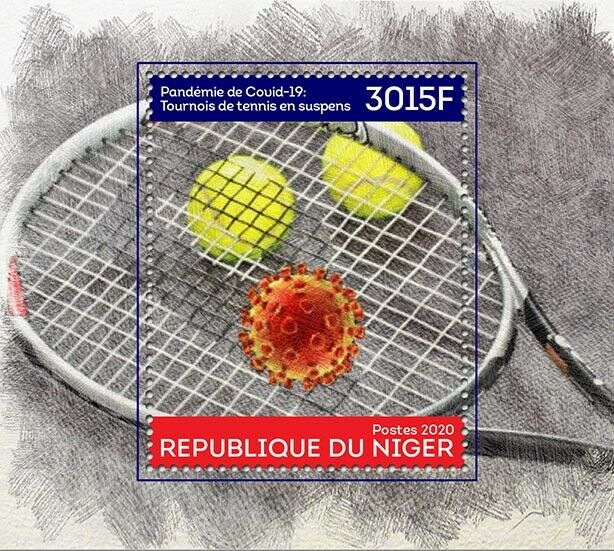 Niger Medical Stamps 2020 MNH Corona Tennis Tournaments Suspension Stamps 1v S/S