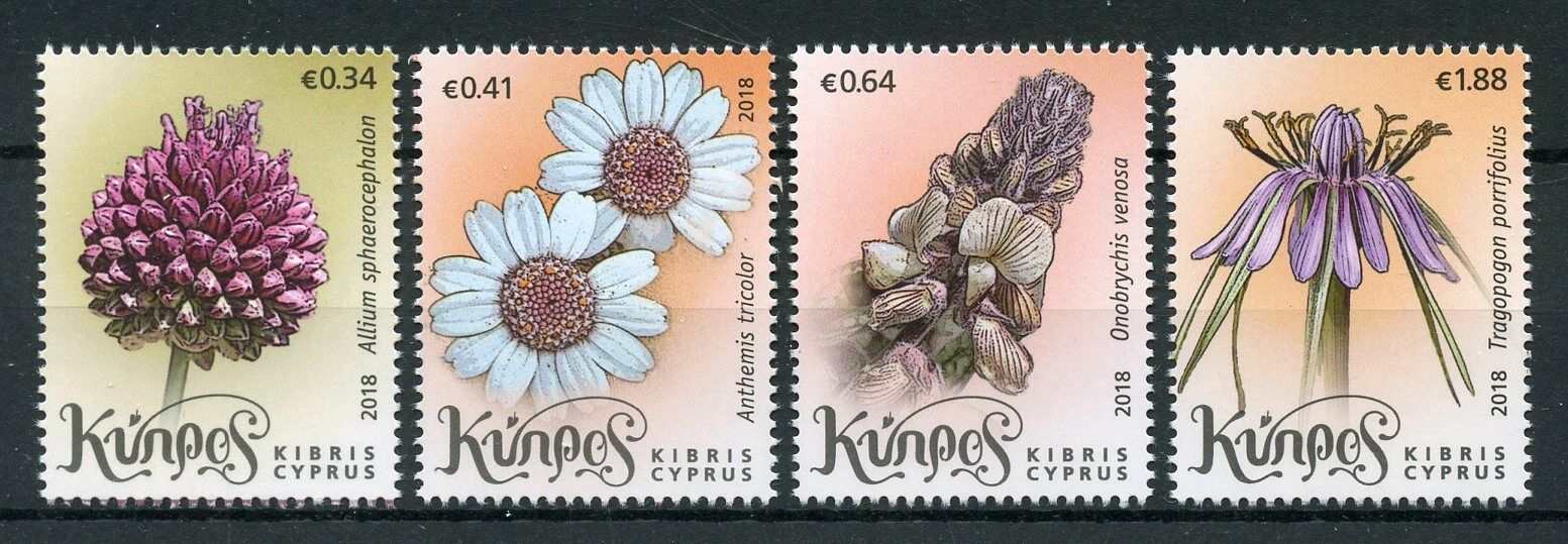 Cyprus 2018 MNH Wild Flowers 4v Set Nature Flora Stamps