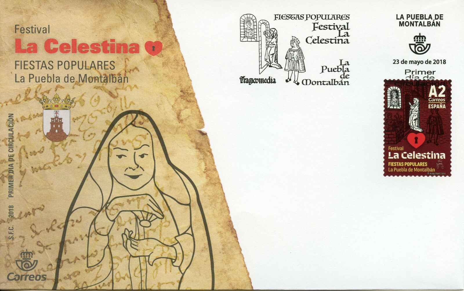 Spain 2018 FDC Festival La Celestina Puebla de Montalban 1v Set Cover Stamps