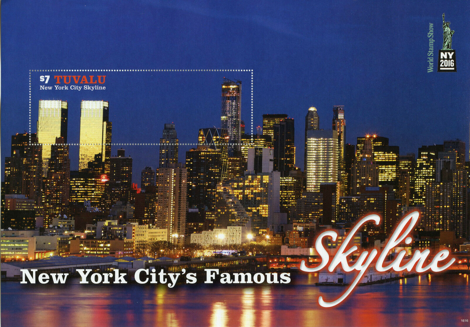 Tuvalu 2016 MNH New York City Famous Skyline NY2016 1v S/S Skyscrapers Stamps