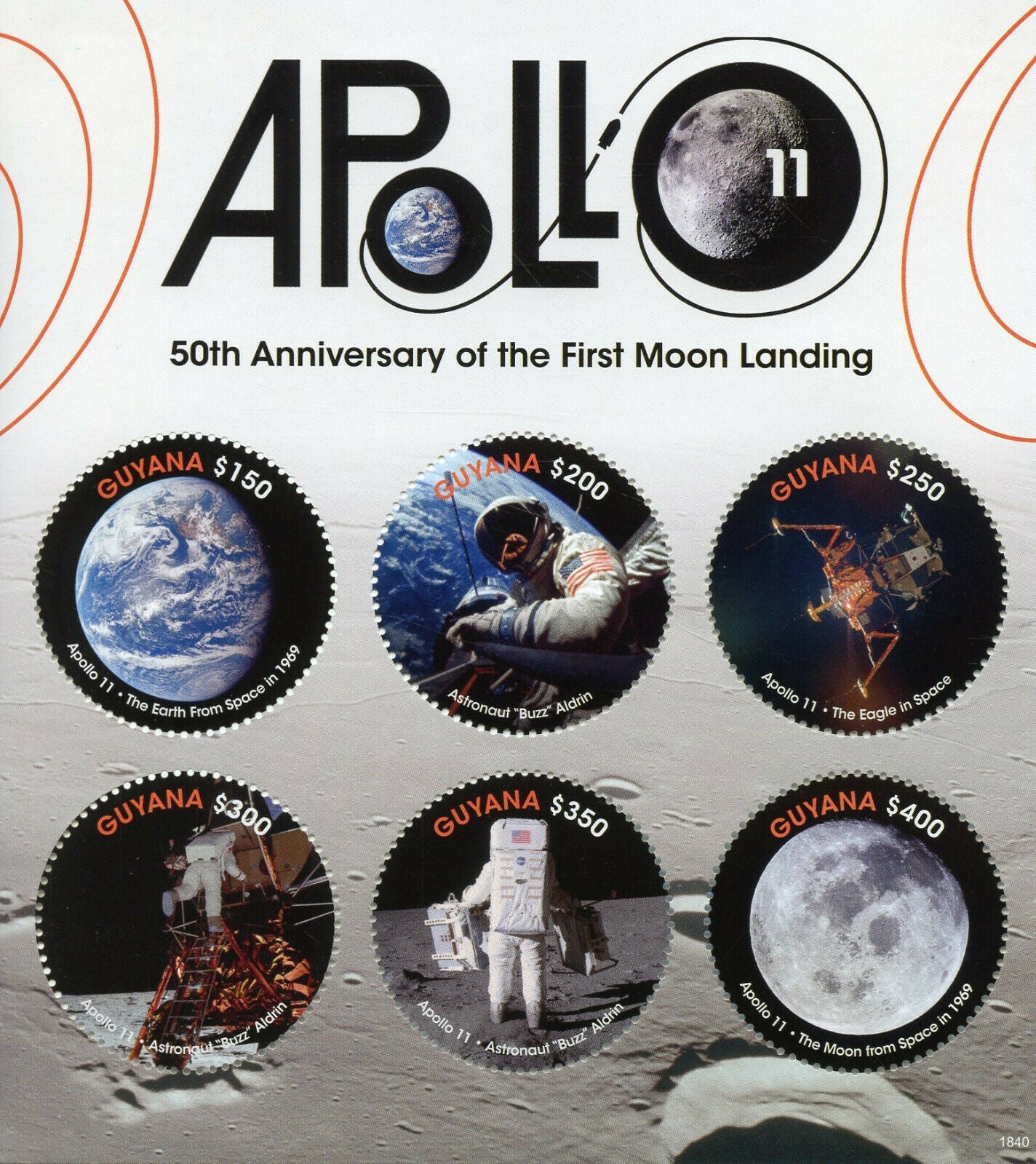 Guyana 2018 MNH Space Stamps Apollo 11 Moon Landing 50th Anniv 6v M/S