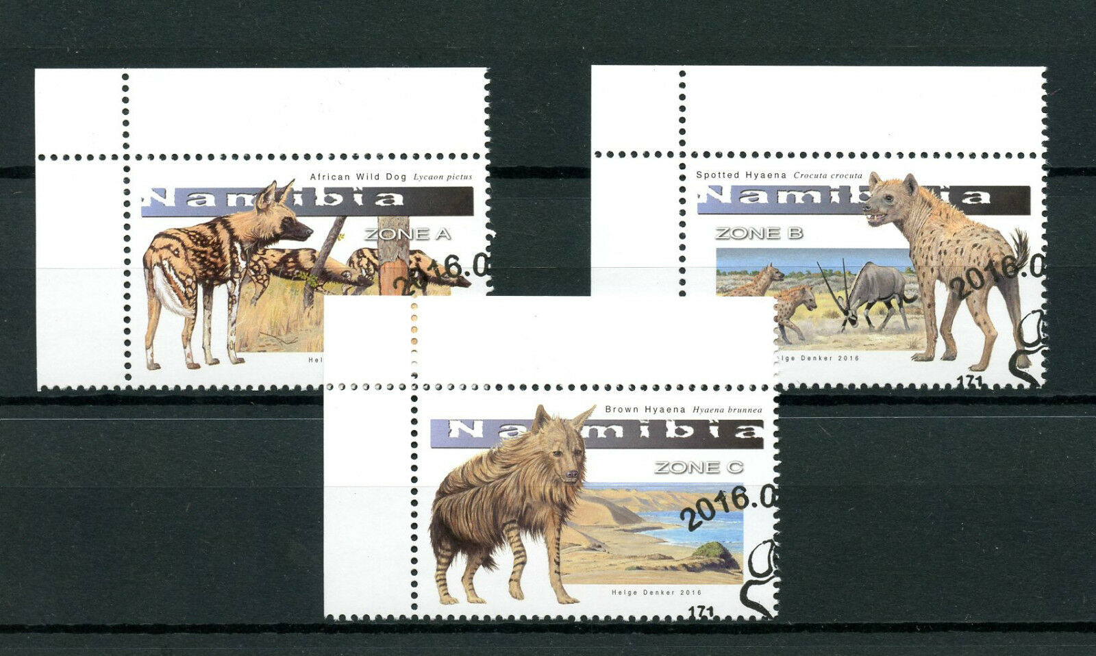 Namibia 2016 CTO Wild Animals Stamps Large Canines Hyenas Wild Dogs 3v Set