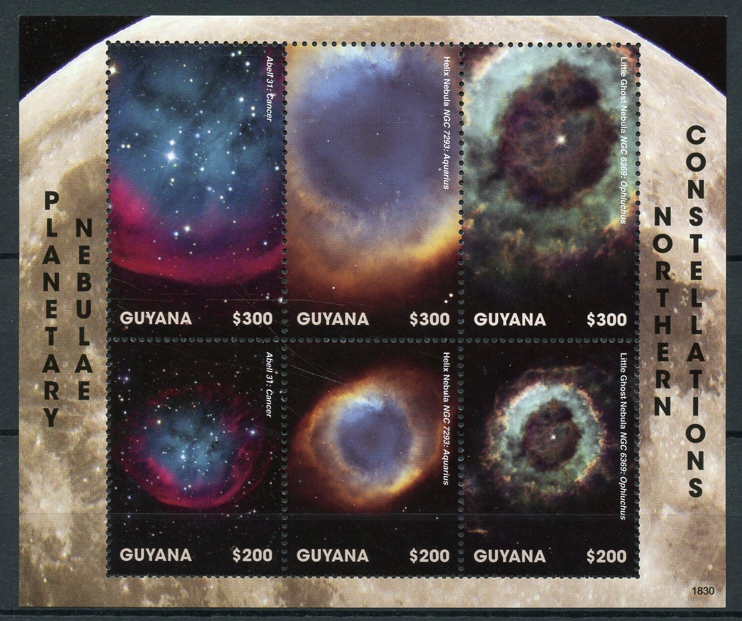 Guyana 2018 MNH Space Stamps Northern Constellations Nebula Nebulae 6v M/S II