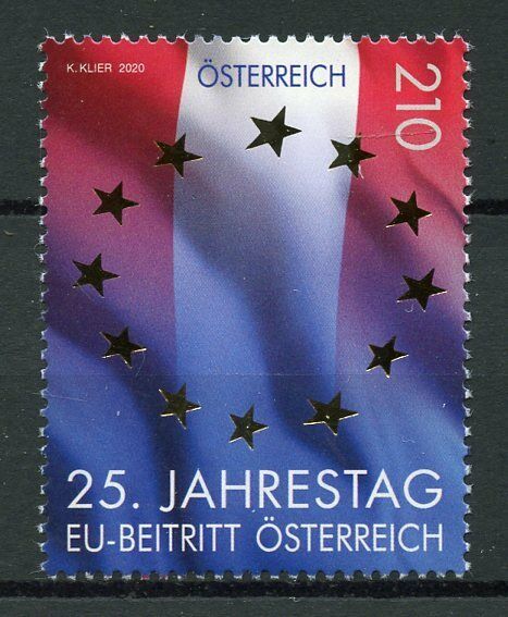 Austria Flags Stamps 2020 MNH Joining EU Entry European Union 1v Set