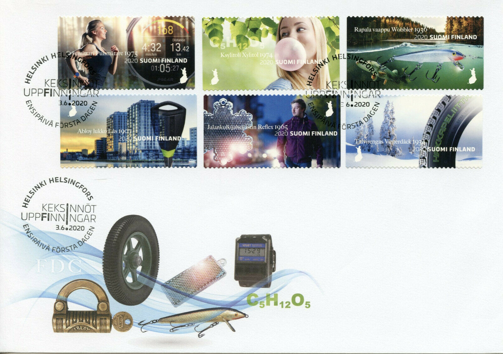 Finland Inventions Stamps 2020 FDC Made in Finland Science 6v S/A Set