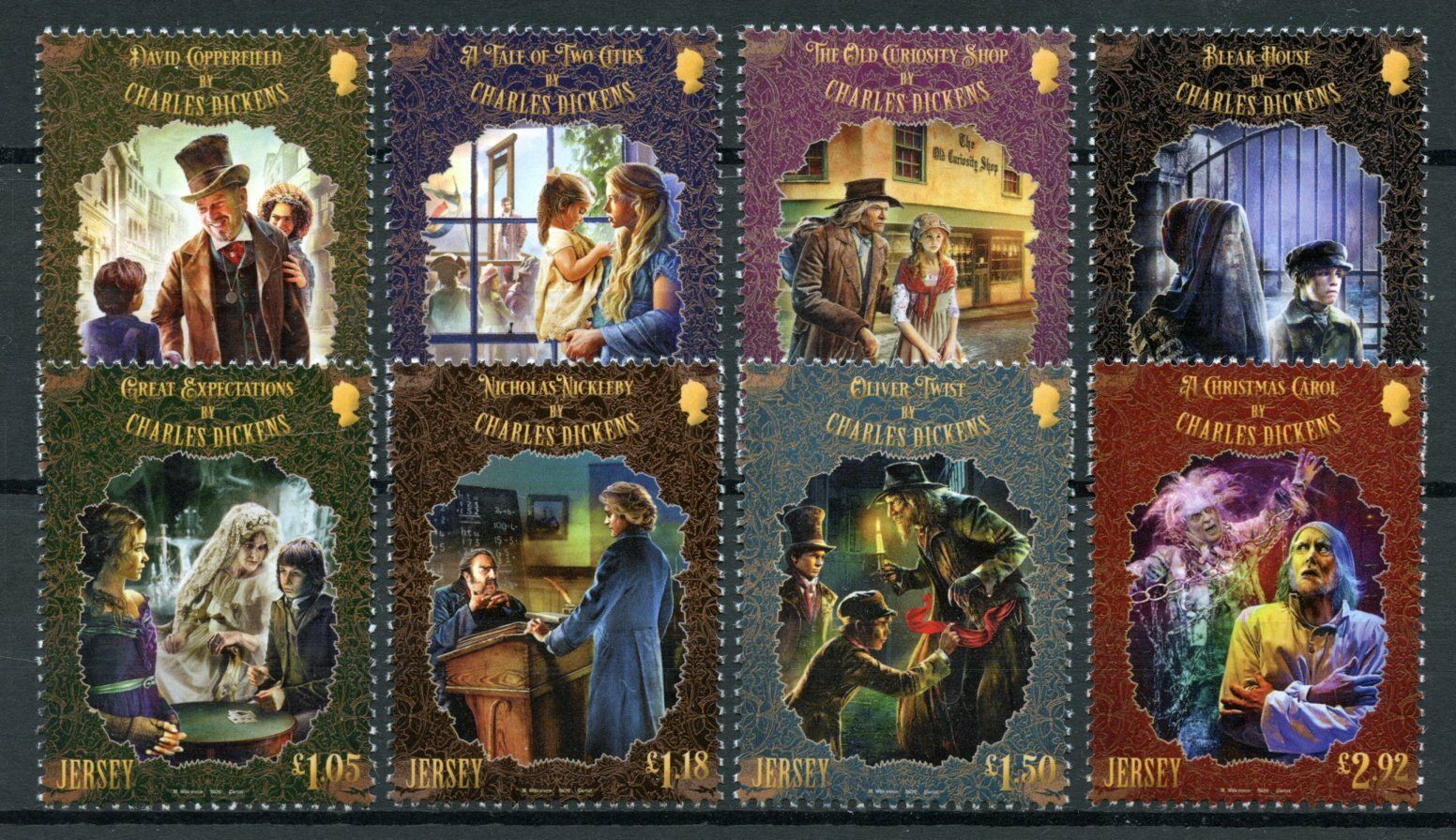Jersey Famous People Stamps 2020 MNH Charles Dickens Writers Oliver Twist 8v Set