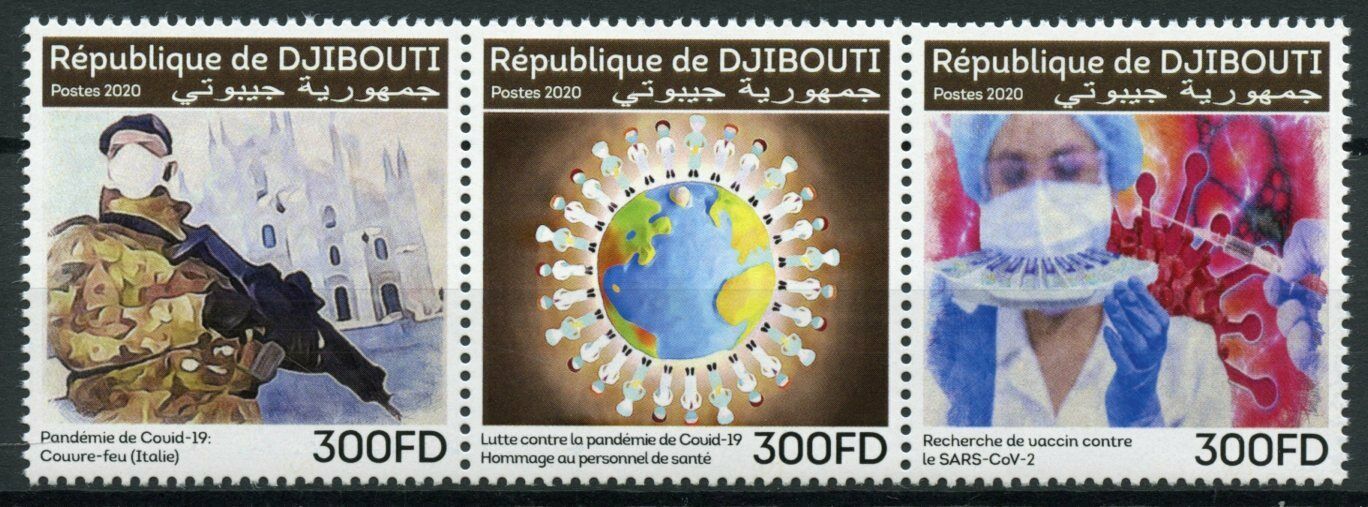 Djibouti Medical Stamps 2020 MNH Corona Health Workers Science 3v Strip