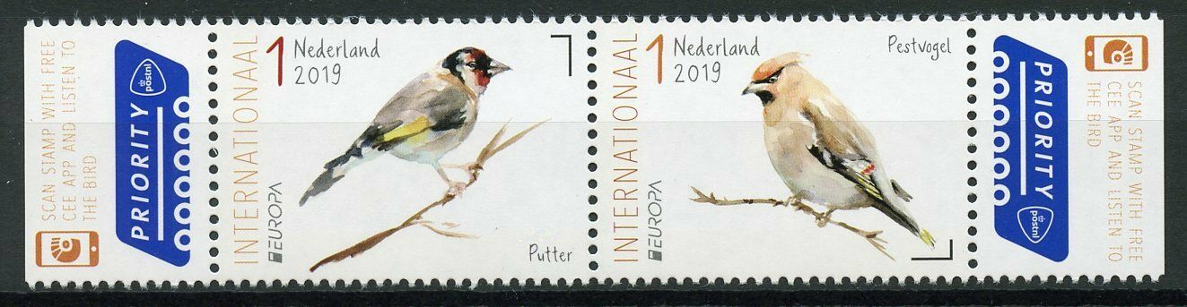 Netherlands 2019 MNH Birds Europa Finches Goldfinch 2v Set Stamps