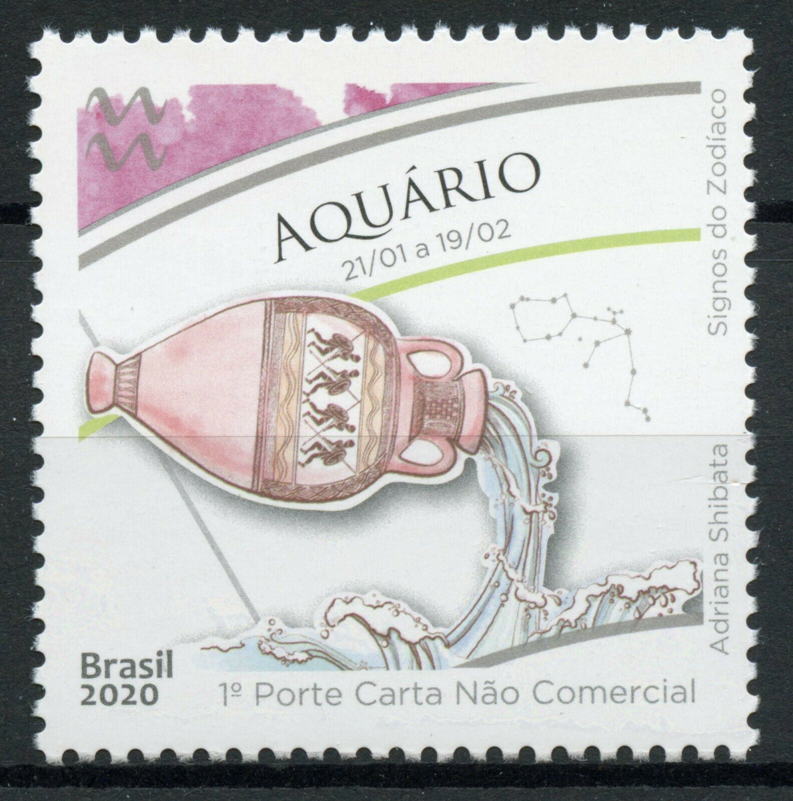 Brazil Astrology Stamps 2020 MNH Zodiac Star Signs Aquarius Astrological 1v Set