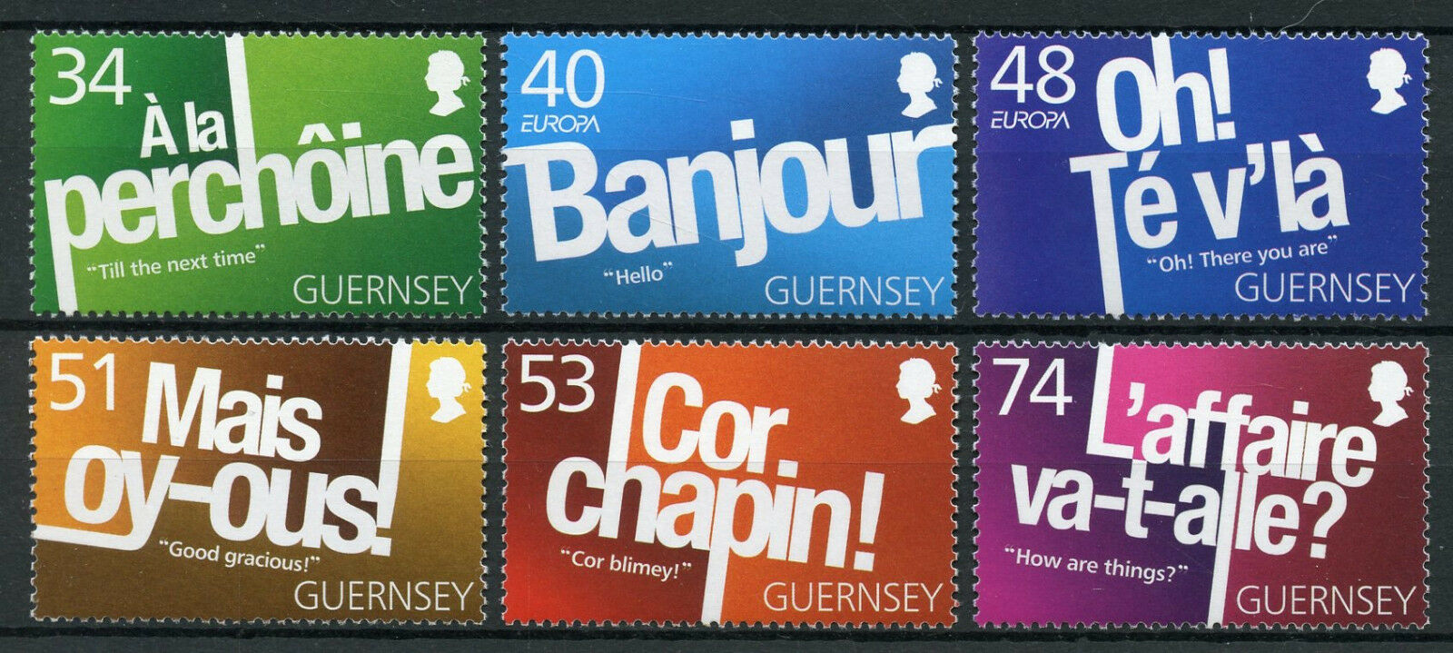 Guernsey 2008 MNH Guernsey-French Greetings Europa 6v Set Cultures Stamps
