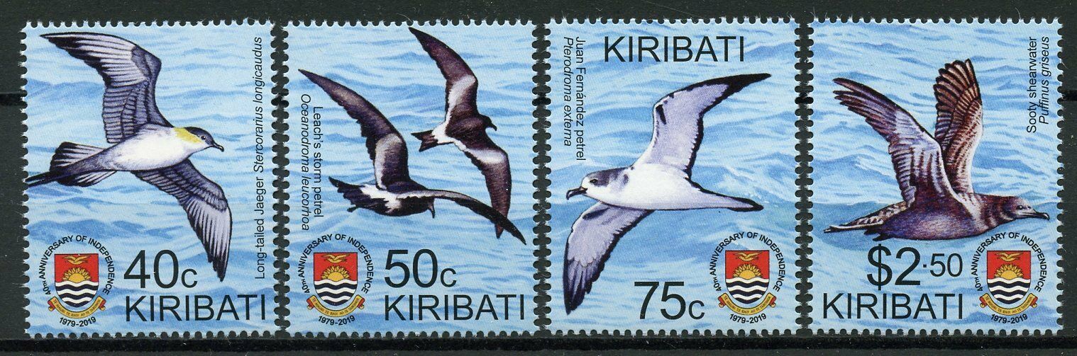 Kiribati 2019 MNH Birds on Stamps Independence 40th Anniv Petrels Shearwaters 4v Set