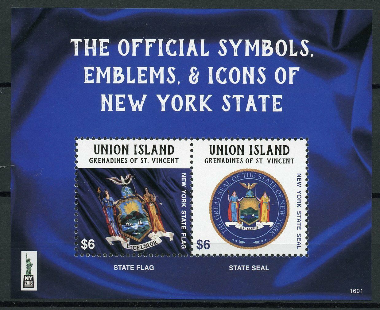 Union Island Gren St Vincent Stamps 2016 MNH Symbols New York NY2016 2v S/S I