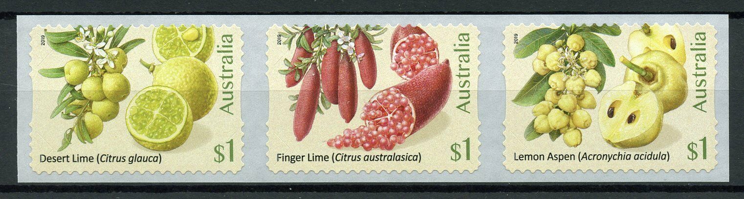 Australia Plants Stamps 2019 MNH Bush Citrus Fruits Lime Lemon 3v S/A Coil Strip