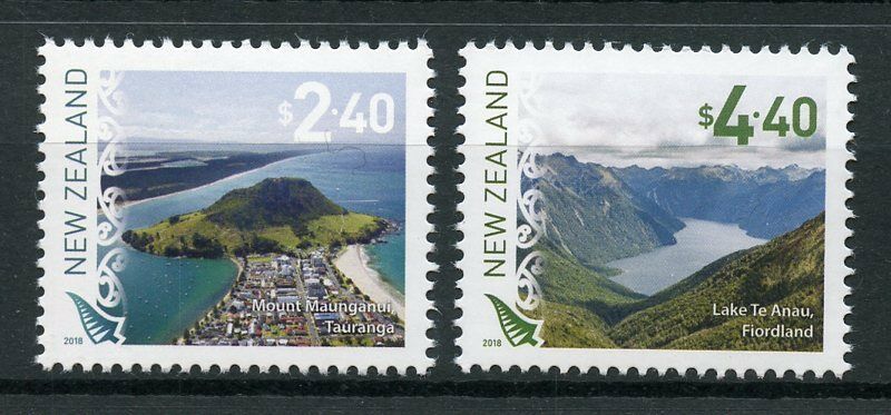New Zealand NZ 2018 MNH Scenic Definitives 2v Set Lakes Mountains Tourism Stamps