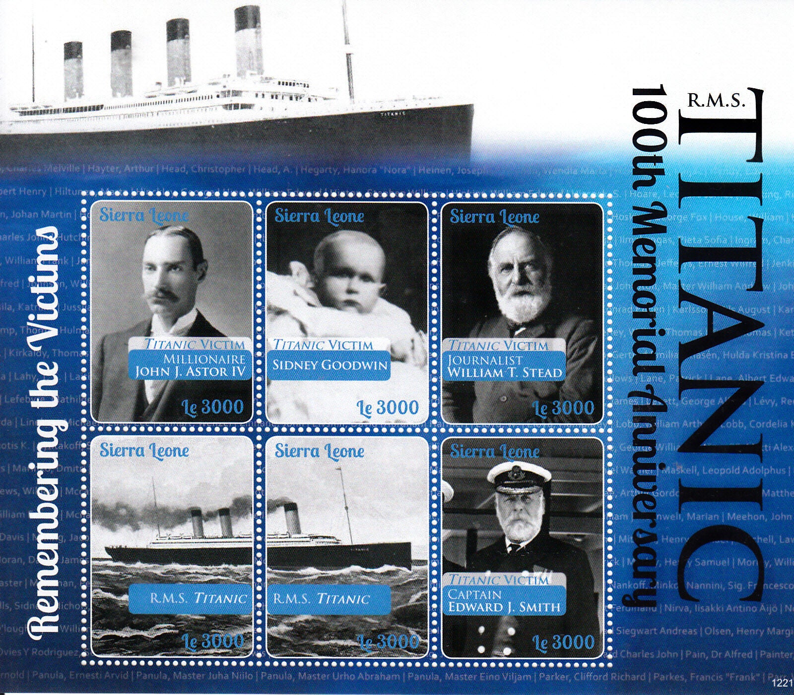 Sierra Leone 2012 MNH RMS Titanic 100th Mem 6v M/S Ships Boats Nautical Stamps