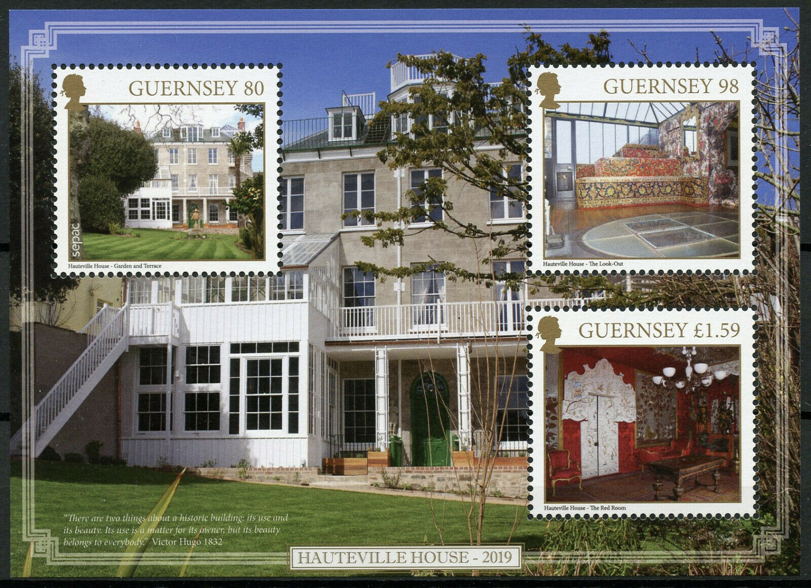 Guernsey 2019 MNH Old Residential Houses Homes SEPAC 3v M/S Architecture Stamps