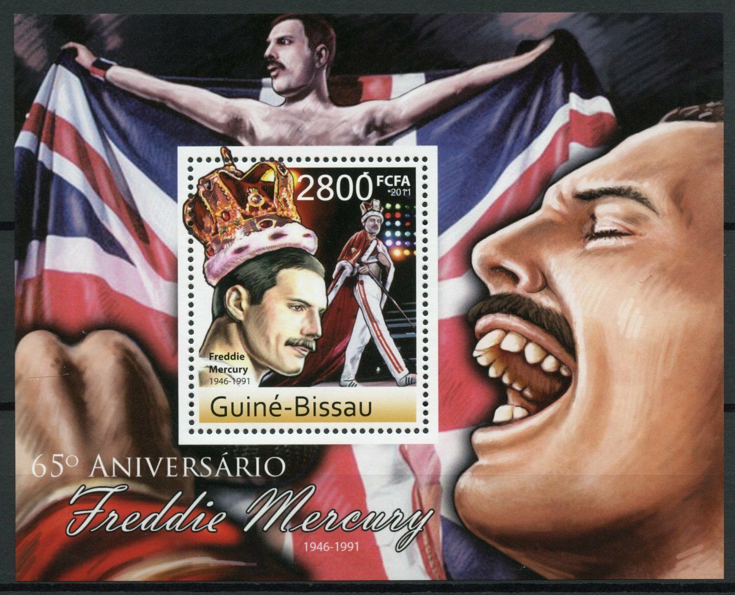 Guinea-Bissau Music Stamps 2011 MNH Freddie Mercury Queen Famous People 1v S/S
