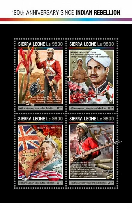 Sierra Leone Military Stamps 2017 MNH Indian Rebellion Queen Victoria 4v M/S