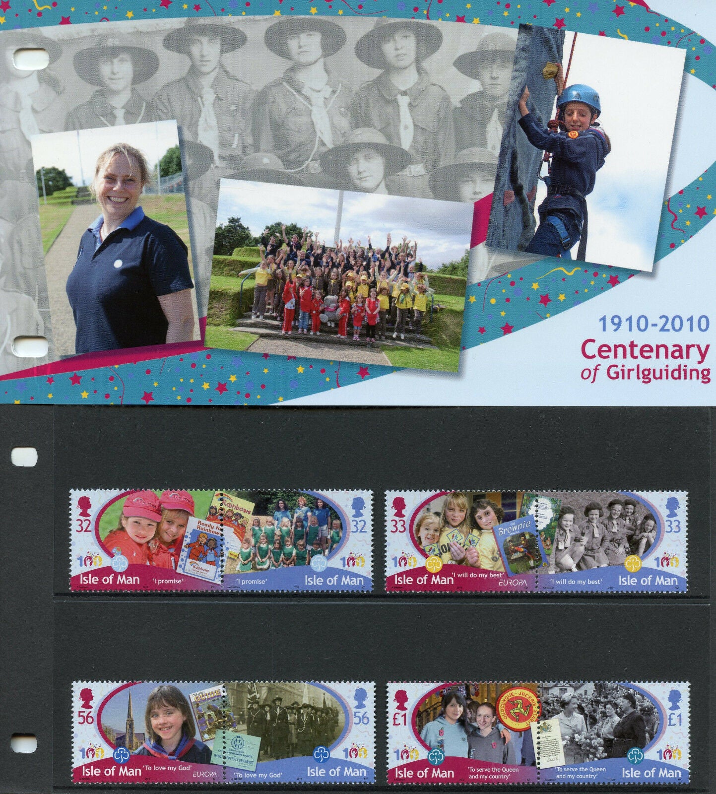 Isle of Man IOM 2010 MNH Girlguiding Cent 8v Set Pres Pack Girl Scouts Stamps