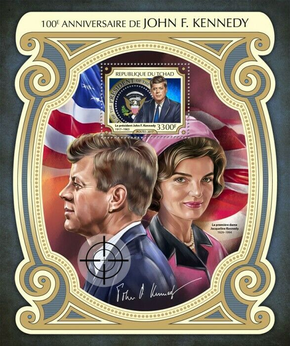 Chad JFK Stamps 2017 MNH John F Kennedy 100th Birthday US Presidents 1v S/S