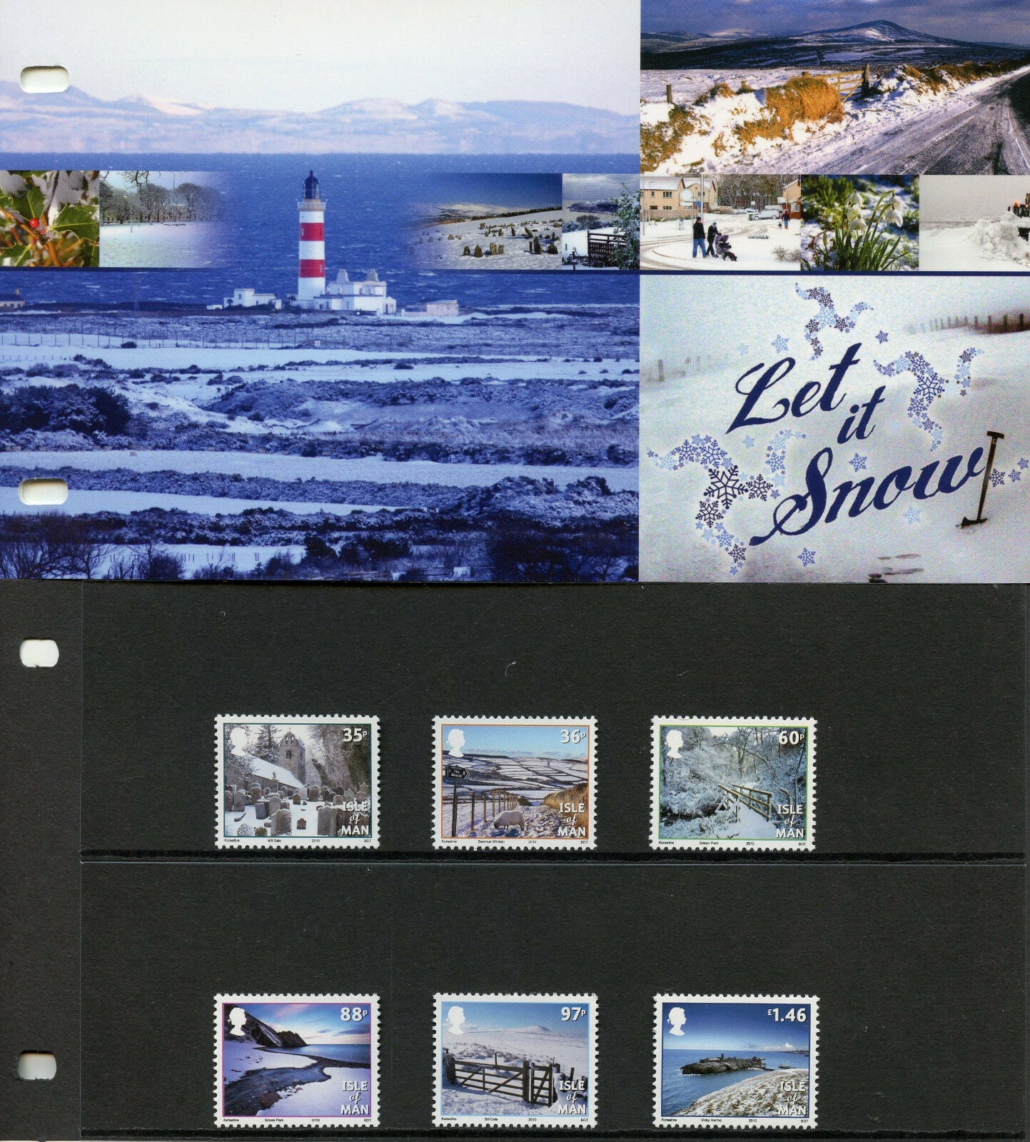 Isle of Man IOM 2010 MNH Let it Snow 6v Set Pres Pack Tourism Landscapes Stamps