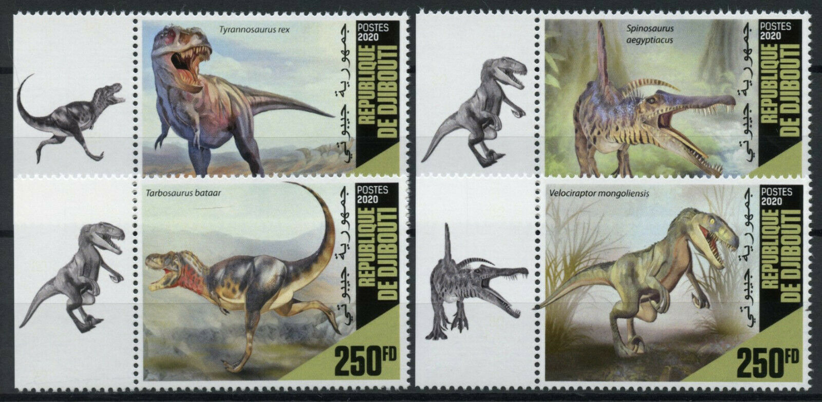 Djibouti Dinosaurs Stamps 2020 MNH Prehistoric Animals Tyrannosaurus Rex 4v Set