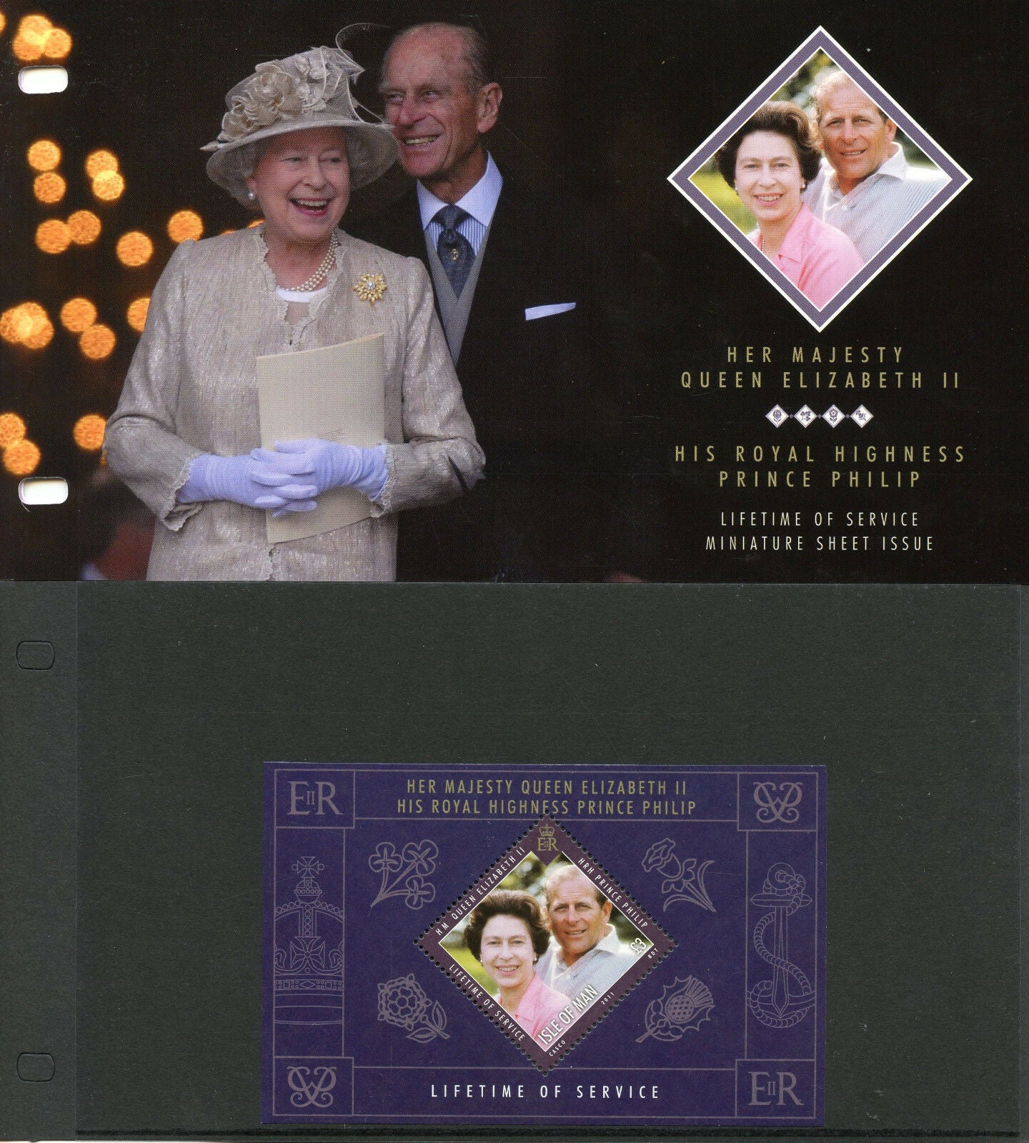 Isle of Man IOM 2011 MNH Queen Elizabeth II Prince Philip 1v MS Pres Pack Stamps