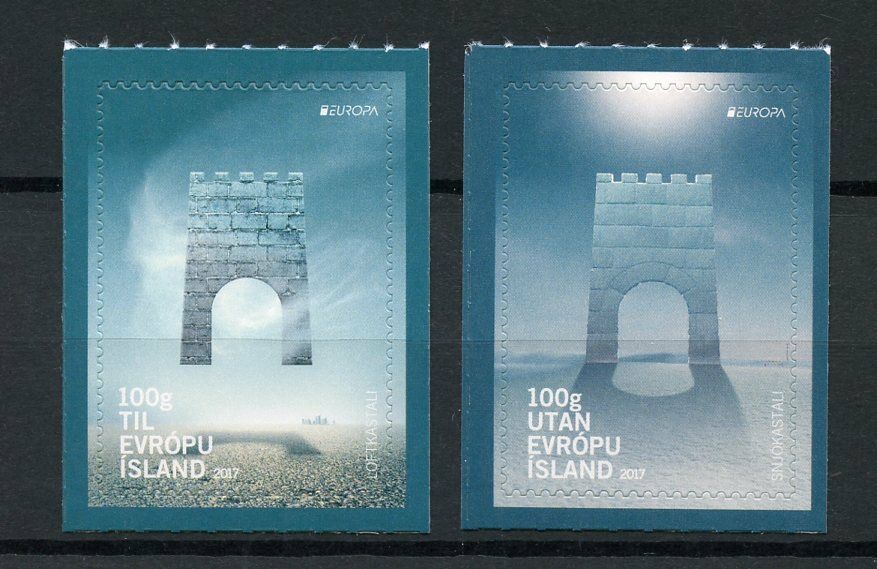 Iceland 2017 MNH Europa Castles 2v S/A Set Architeture Stamps