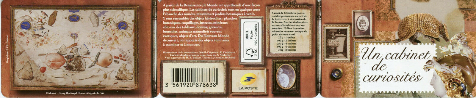 France Art Stamps 2020 MNH Curiosities Cabinet Owls Butterflies 12v S/A Booklet