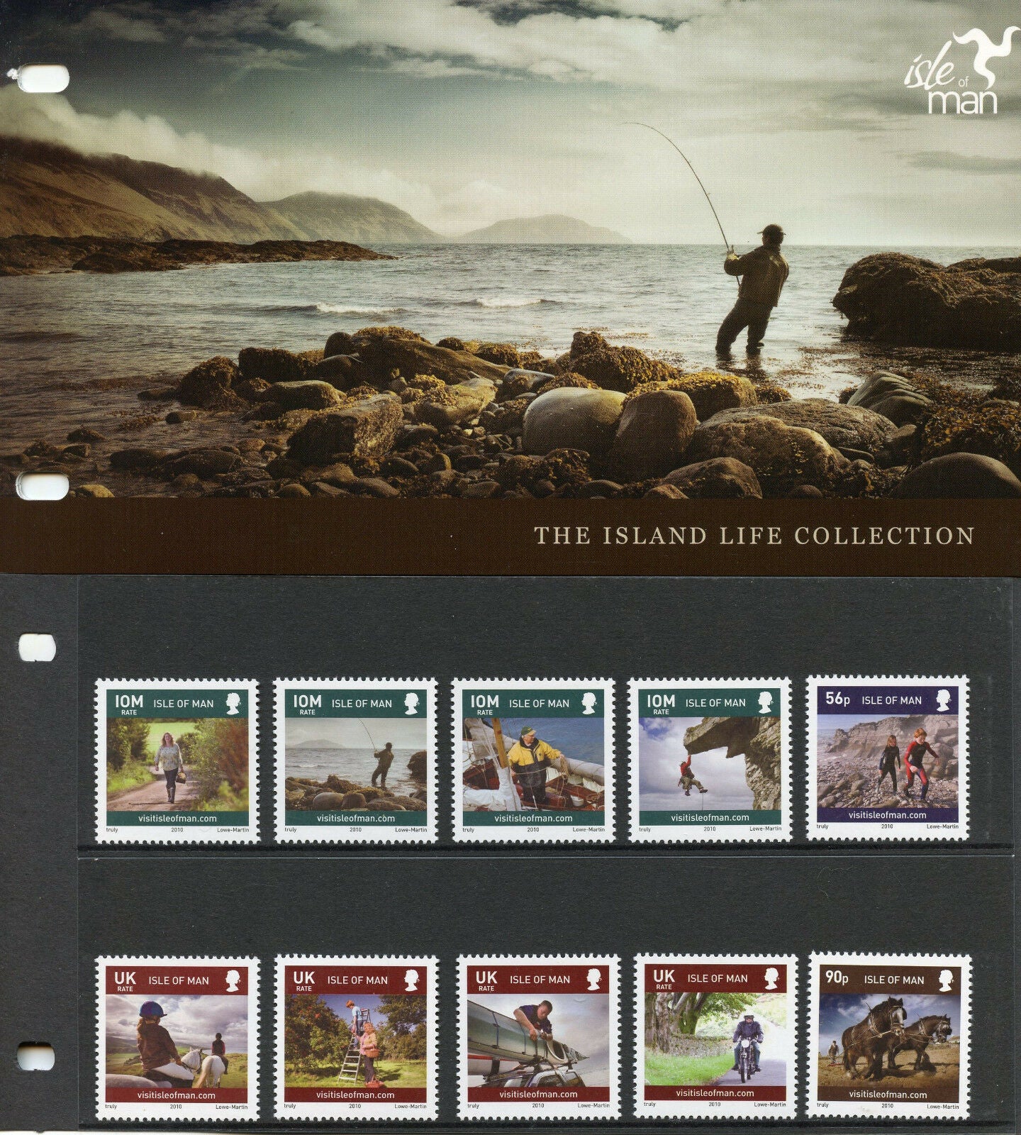 Isle of Man IOM 2010 MNH Island Life 10v Set Pres Pack Tourism Horses Stamps