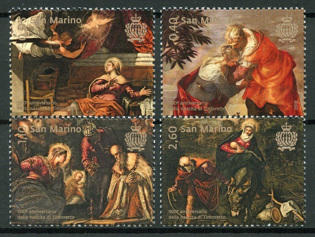 San Marino Art Stamps 2018 MNH Tintoretto 500th Birth Religious Paintings 4v Set