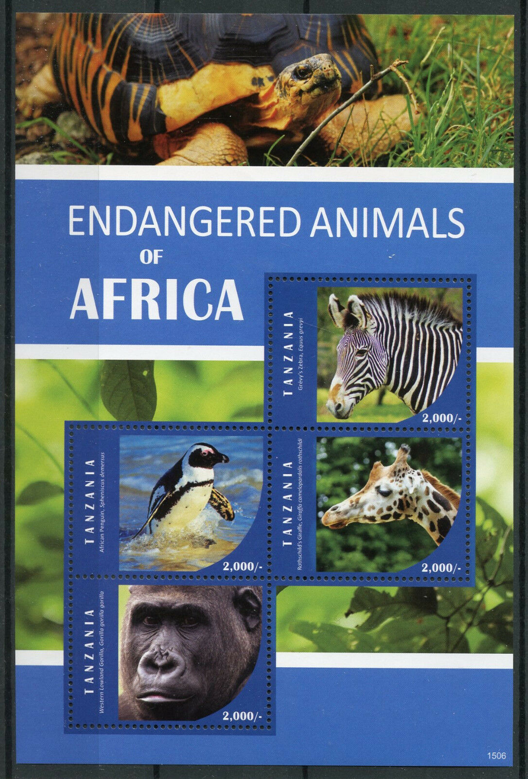 Tanzania 2015 MNH Wild Animals Stamps Endangered Animals of Africa Gorillas Penguins 4v M/S
