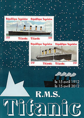 Togo 2012 MNH Titanic 100 Year Anniv 4v M/S Boats Ships Stamps