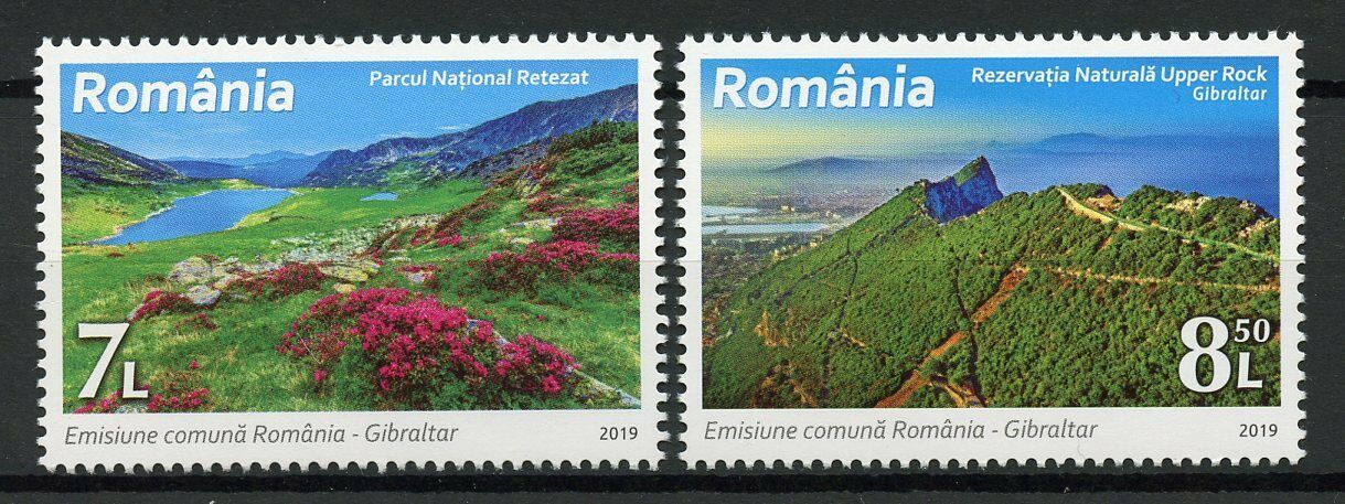 Romania Nature Reserves Stamps 2019 MNH JIS Gibraltar Flowers Landscapes 2v Set