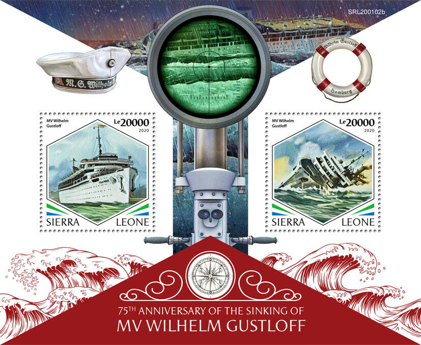 Sierra Leone 2020 MNH Military Stamps WWII WW2 MV Wilhelm Gustloff Ships 2v S/S