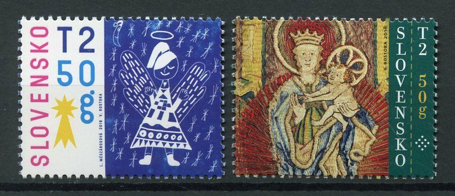 Slovakia 2018 MNH Christmas Angels Nativity 2v Set Stamps
