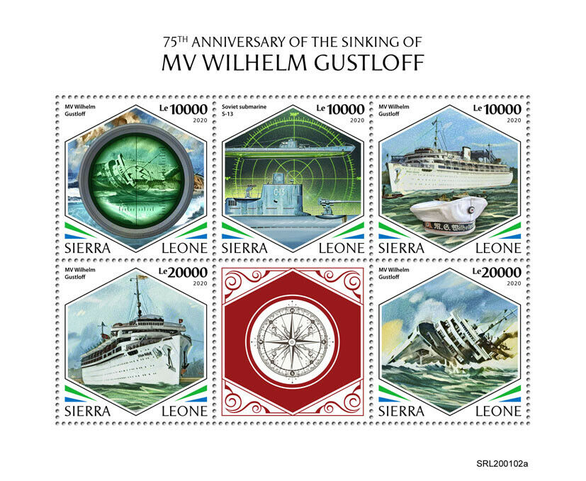 Sierra Leone Military Stamps 2020 MNH WWII WW2 MV Wilhelm Gustloff Ships 5v M/S