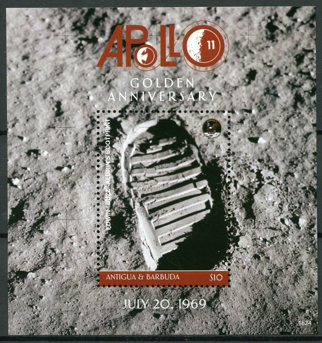 Antigua & Barbuda 2018 MNH Space Stamps Apollo 11 Moon Landing 1v S/S