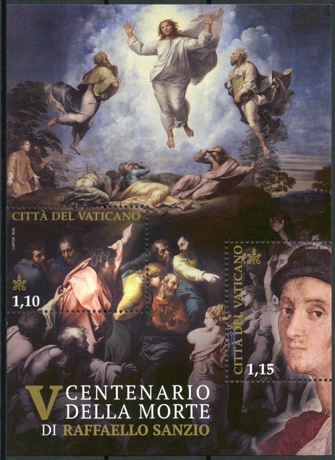 Vatican City Art Stamps 2020 MNH Raphael Paintings Transfiguration 2v M/S