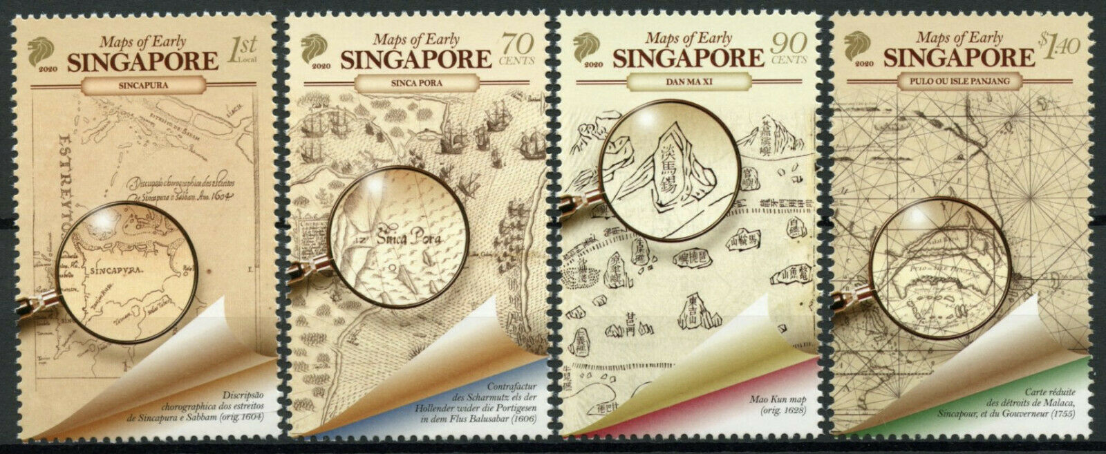 Singapore Cartography Stamps 2020 MNH Early Maps of Singapore 4v Set