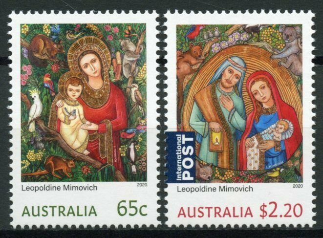 Australia Christmas Stamps 2020 MNH Nativity Leopoldine Mimovich Art 2v Set