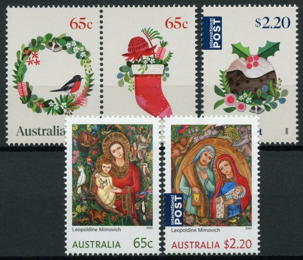 Australia Christmas Stamps 2020 MNH Nativity Decorations Pudding 5v Set