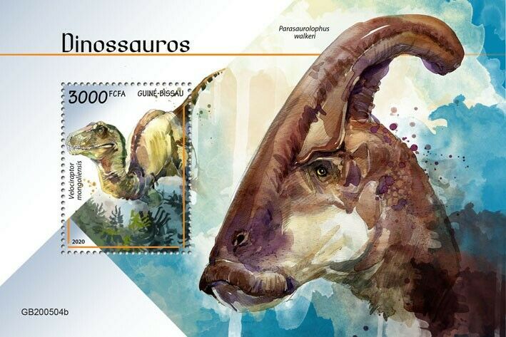Guinea-Bissau Dinosaurs Stamps 2020 MNH Prehistoric Animals Velociraptor 1v S/S
