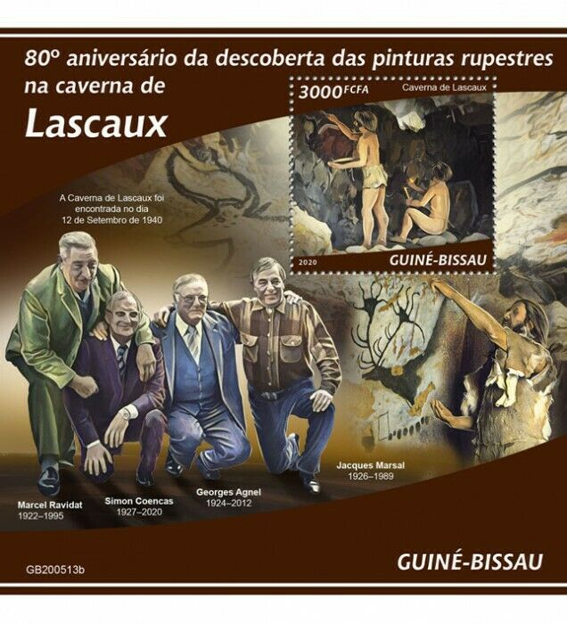 Guinea-Bissau 2020 MNH Prehistoric Art Stamps Cave Paintings of Lascaux 1v S/S